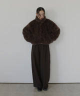 スタンドカラーフェイクファーブルゾン