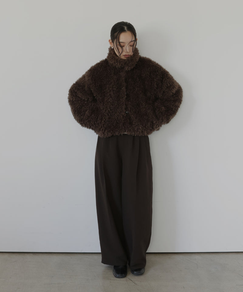 スタンドカラーフェイクファーブルゾン