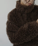 スタンドカラーフェイクファーブルゾン