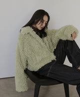 スタンドカラーフェイクファーブルゾン