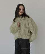 スタンドカラーフェイクファーブルゾン