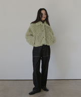 スタンドカラーフェイクファーブルゾン