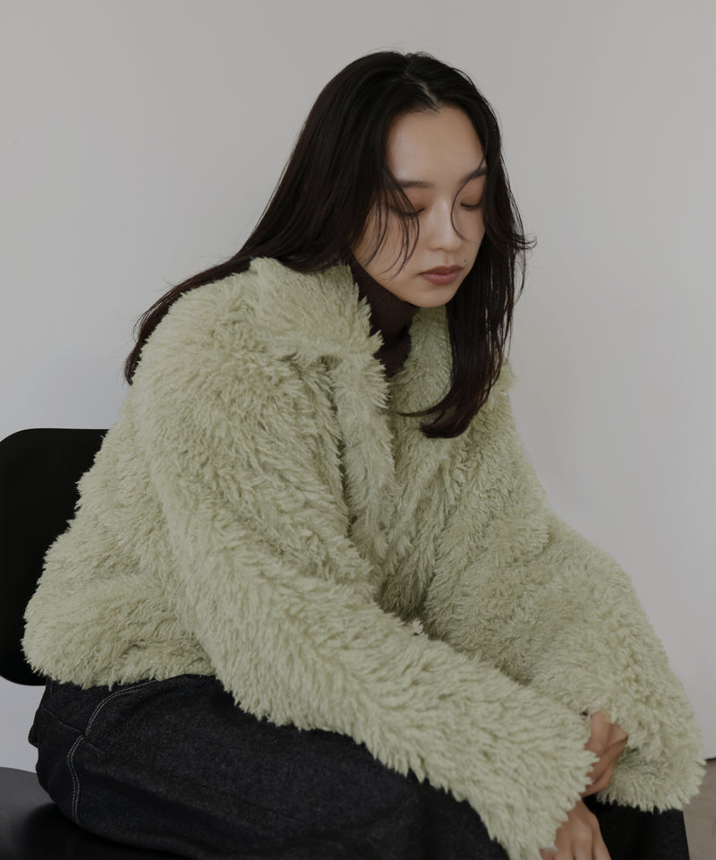 スタンドカラーフェイクファーブルゾン