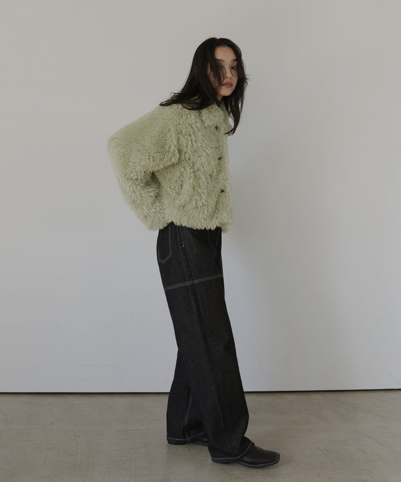 スタンドカラーフェイクファーブルゾン