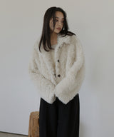 スタンドカラーフェイクファーブルゾン