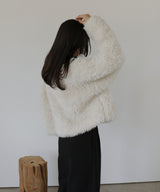 スタンドカラーフェイクファーブルゾン