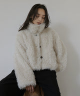 スタンドカラーフェイクファーブルゾン