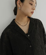 刺繍シアーオープンカラーシャツ