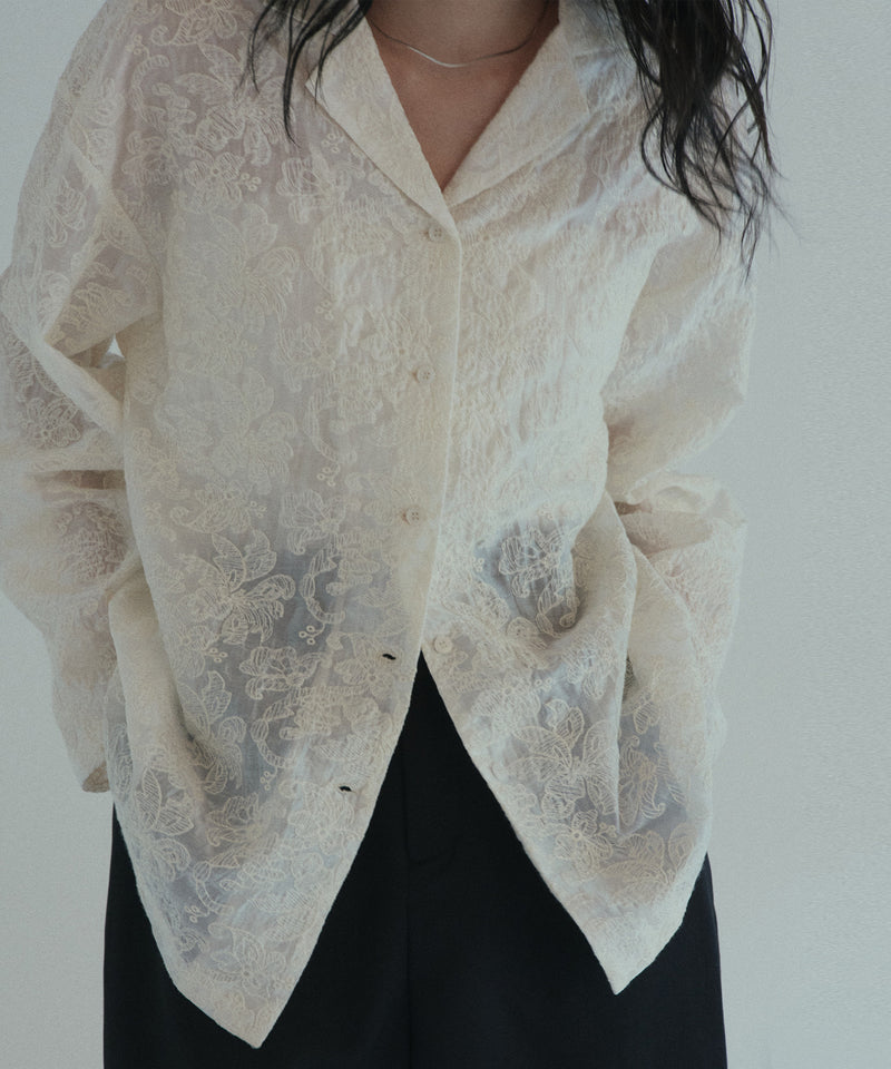 刺繍シアーオープンカラーシャツ – hellam