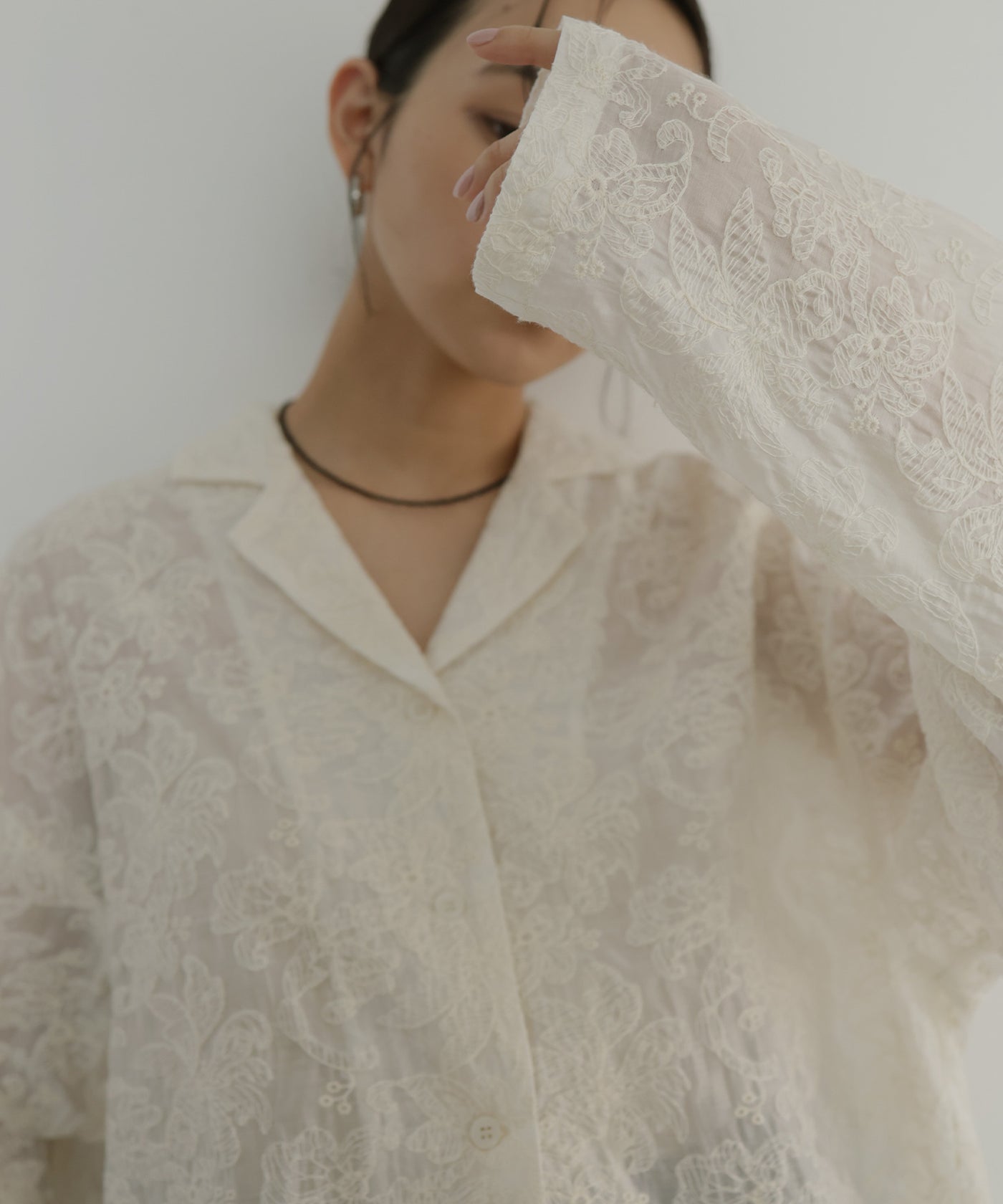 刺繍シアーオープンカラーシャツ – hellam