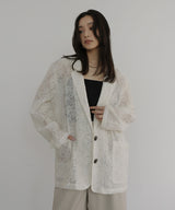 刺繍シアーテーラードジャケット