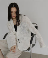 刺繍シアーテーラードジャケット