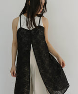 刺繍レースチュニックキャミワンピ