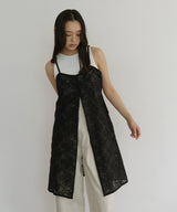 刺繍レースチュニックキャミワンピ