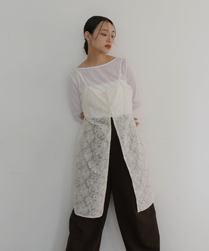 刺繍レースキャミチュニック 刺繍レースチュニックキャミワンピ – hellam