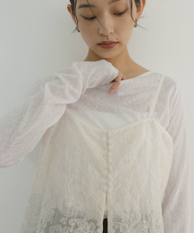 刺繍レースチュニックキャミワンピ – hellam