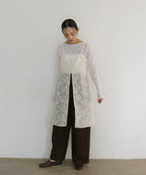 刺繍レースチュニックキャミワンピ