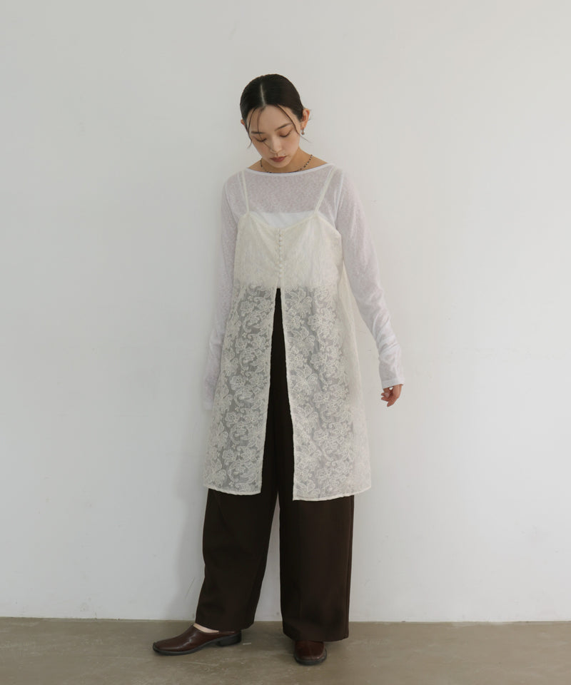 刺繍レースチュニックキャミワンピ – hellam