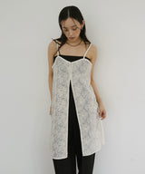 刺繍レースチュニックキャミワンピ