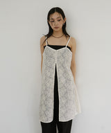 刺繍レースチュニックキャミワンピ