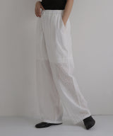 【2月中旬予約商品】刺繍レースイージーパンツ