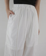 【2月中旬予約商品】刺繍レースイージーパンツ