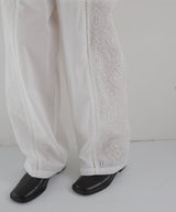 【2月中旬予約商品】刺繍レースイージーパンツ