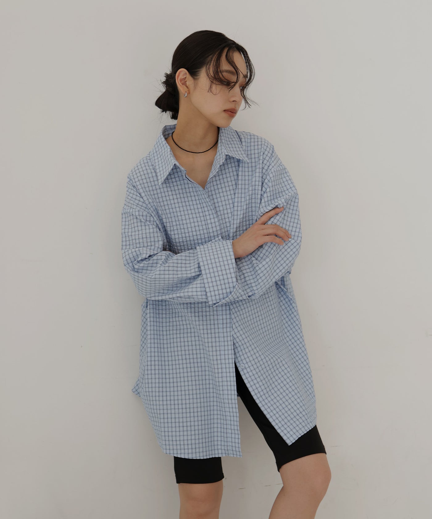 ベルト付きサッカーチェックシャツ – hellam