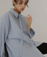 ベルト付きサッカーチェックシャツ