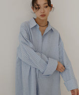 ベルト付きサッカーチェックシャツ