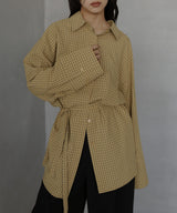 ベルト付きサッカーチェックシャツ