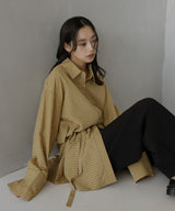 ベルト付きサッカーチェックシャツ