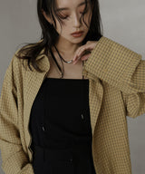 ベルト付きサッカーチェックシャツ