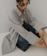 ベルト付きサッカーチェックシャツ