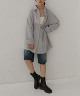 ベルト付きサッカーチェックシャツ