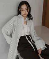 ベルト付きサッカーチェックシャツ