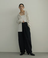 リネンライクストライプジョガーパンツ