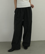 リネンライクストライプジョガーパンツ