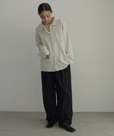 リネンライクストライプジョガーパンツ