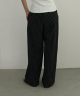 リネンライクストライプジョガーパンツ