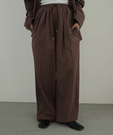 リネンライクストライプジョガーパンツ