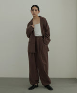 リネンライクストライプジョガーパンツ