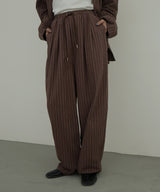 リネンライクストライプジョガーパンツ