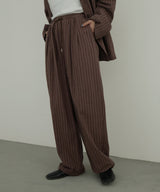 リネンライクストライプジョガーパンツ