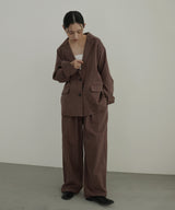 リネンライクストライプジョガーパンツ