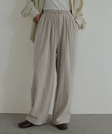 リネンライクストライプジョガーパンツ