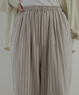 リネンライクストライプジョガーパンツ