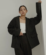 リネンライクストライプジャケット