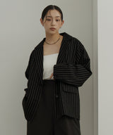 リネンライクストライプジャケット