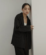 リネンライクストライプジャケット